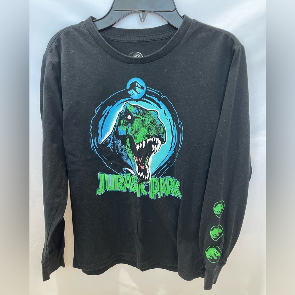 Jurassic Park World T-Rex Dinosaur T-Shirt Long Sleeve Boys Medium